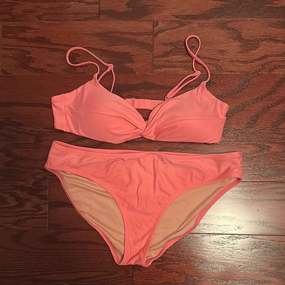 J. Crew Pink Bikini Set Swimwear